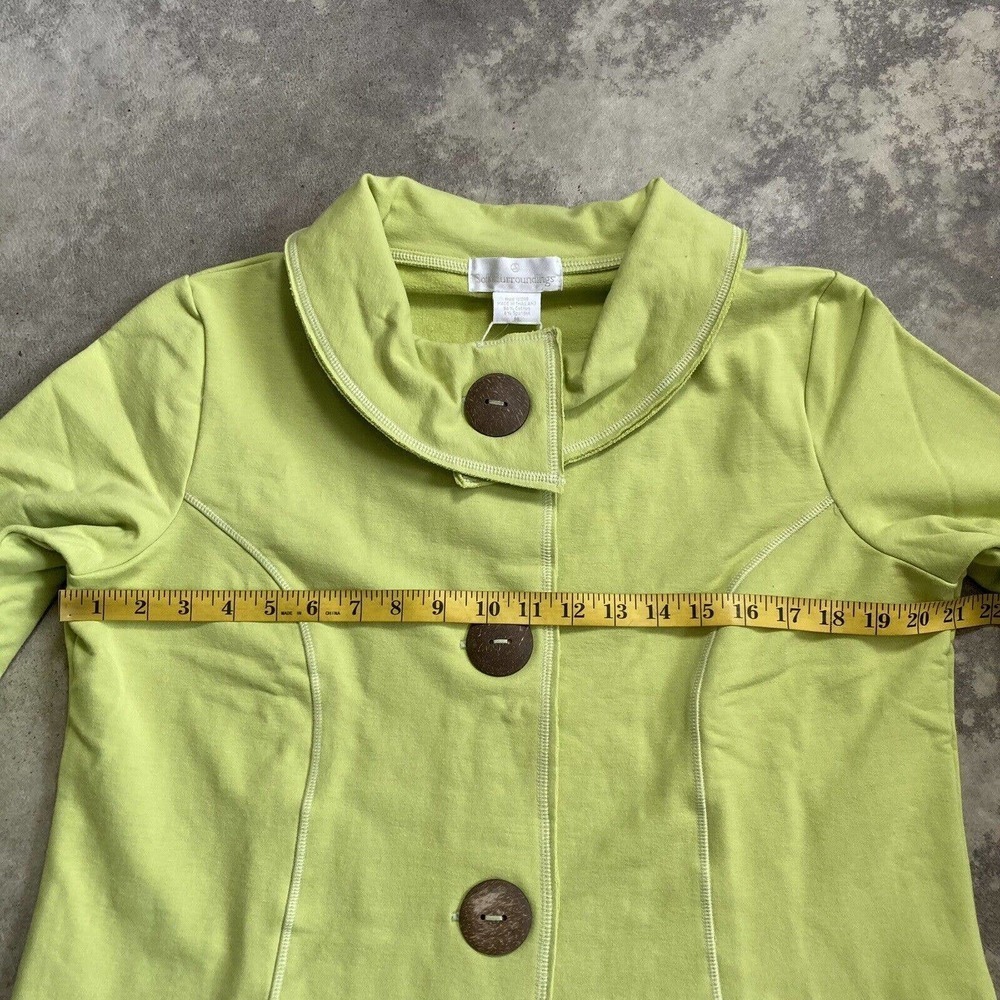 Soft‎ Surroundings Jacket Womens Medium Nirvana Lime Button Closure New - Picture 2 of 11